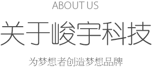ABOUT US 关于峻宇科技 为梦想者创造梦想品牌